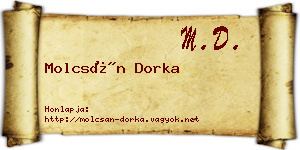 Molcsán Dorka névjegykártya